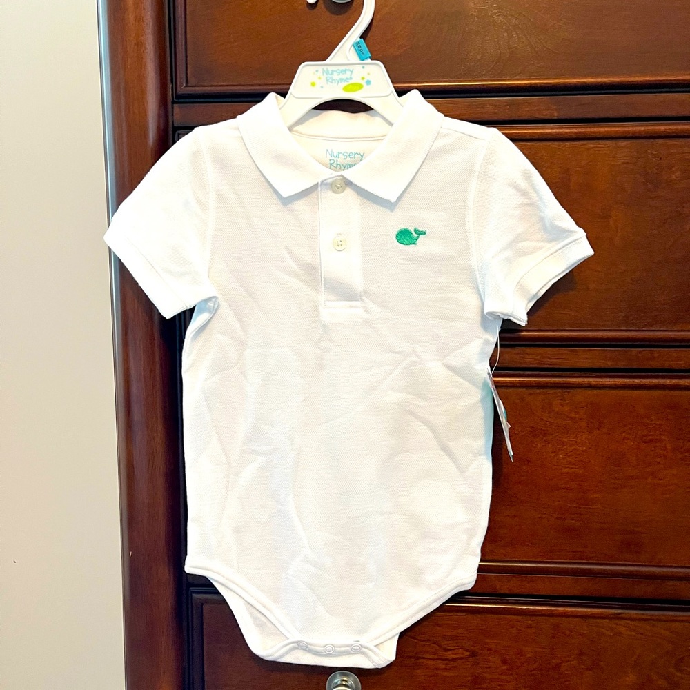 Nursery Rhyme NWT White Collared Onesie - 24 months